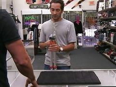 Poor guy has to use his mouth to earn some money