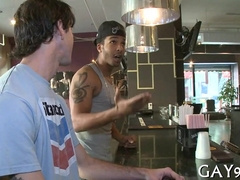 Interracial Gay Action with Bi-Racial Homosapien Action