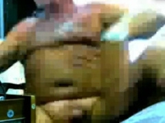 Old Man Stroking on Webcam0000