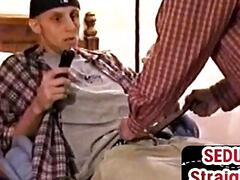 Small cock str8 stud sucked by gay till cum in mouth ending