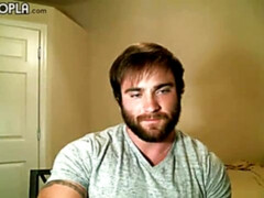 Bearded bear named James showing his muscular booty