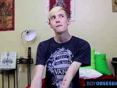 BoyObsession.com - Nick's horny newcomer twink jerking off with dildo fun