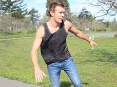 Richard Cynderblock slowly strokes himself to finish