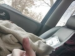 Publicly made a little solo cumshot in my car
