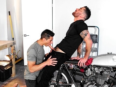 Chris Damned and the motorbike loving stud Jim Fit