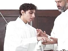 Skinny gay twink gets ass pounded