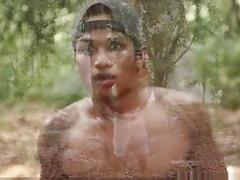 Hot black guys have a tribal fuck in the forest