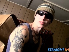 Tattooed bad boy Blinx shows off how he masturbates