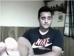 Straight guys feet on webcam #331