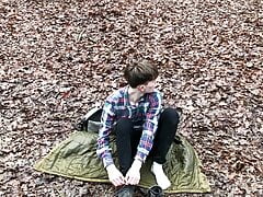 Camping with Daddy Outdoor daddy Filmed me CUM AS VULCANO