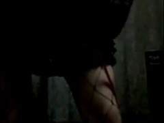 Self bondage for goth boy