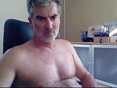 Hot Italian silver fox cums