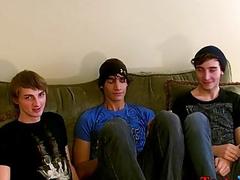 Three hot twinks having a threesome