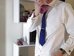 Fucking my ass in the office whilst in chastity