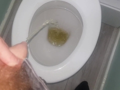 Gay-For-Pay Man Draining off and Urinating