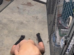 Risky public urinate and jizz during the day