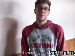 Straight amateur got paid to jerk off his lubed cock on cam