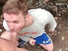 Three hot dudes meet up and have sex outdoors
