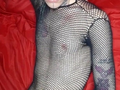 Tatted guy appetizing jizm vertical version