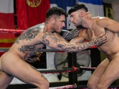 Hot wrestling anal with Alex Ink and Jolian on the mat