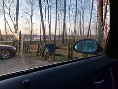 playing with a dick in the forest parking lot