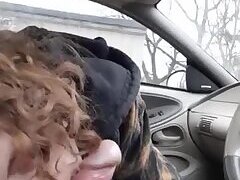 Blowing my hot buddy in his car again