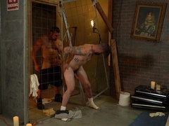 Man with a beard and lots of ink gets his ass stuffed