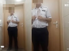 Another Guard , cum in work toilet