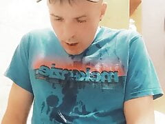 Scallyoscar Pissing in me trackies and spraying in my mouth