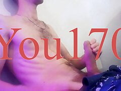 The guy enjoys masturbating cock and cums very plentifully and powerfully