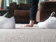 Sniffing and fucking my cousins pumas, request