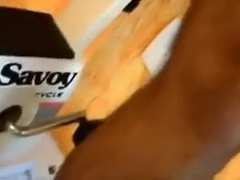 Sporty hairy dude shows off at gym