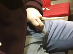 tommylads wanking a big thick cock on the train full load
