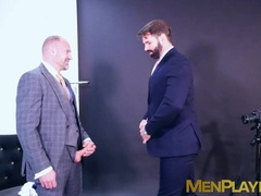 Suited Dani Robles sucks and rides the uncut cock of model D DanÂÂ