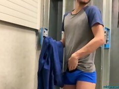 Caught jerking off in the locker room