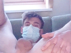 Fellow pounds his bootie with cucumber