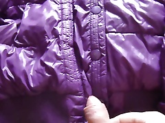 sex in the down jacket coat shiny urine gay