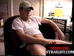 STR8 BOYZ TEMPTED - Tugging hetero jock gets his firm beef whistle deepthroated by DILF