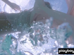 Naked Russian teasing under the water