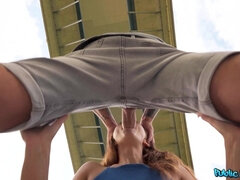 Enthousiasteling, Kont, Pijpbeurt, Europees, Kokhalzen, Natuurlijke tieten, Buiten, Openbaar