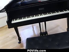 Eden Sinclair gets her tight pussy pounded on the piano in POV life
