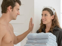 Blasen, Fingern, Handjob, Absätze, Hotel, Hausmädchen, Muschi, Titten