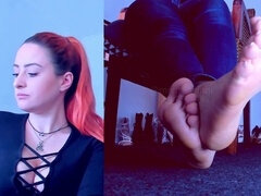 Your new home beneath my desk, where you can worship my mesmerizing soles