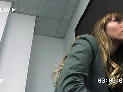 Shoplyfter officer dominates and pounds thief's ass in office