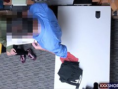 Skinny teen shoplifter fucks the shops security guard
