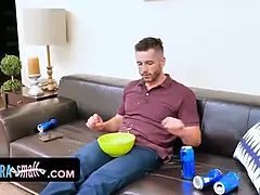 Sexy young Luna Bright getting screwed upside down and screams loud until she pops!