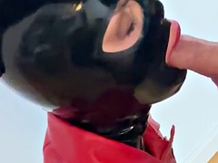 TouchedFetish - Wife in latex facial and face fuck - Fetish couple in rubber catsuit, cum on face - Cumshot, cum in mouth