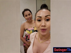 Thai mommy girlfriends lesbian shower fun