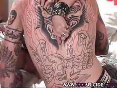 XXX Suicide Rachel Rotten Tattooed and pierced punk sex