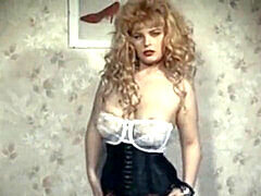 Classic 80s blonde bombshell striptease - the art of flesh trade